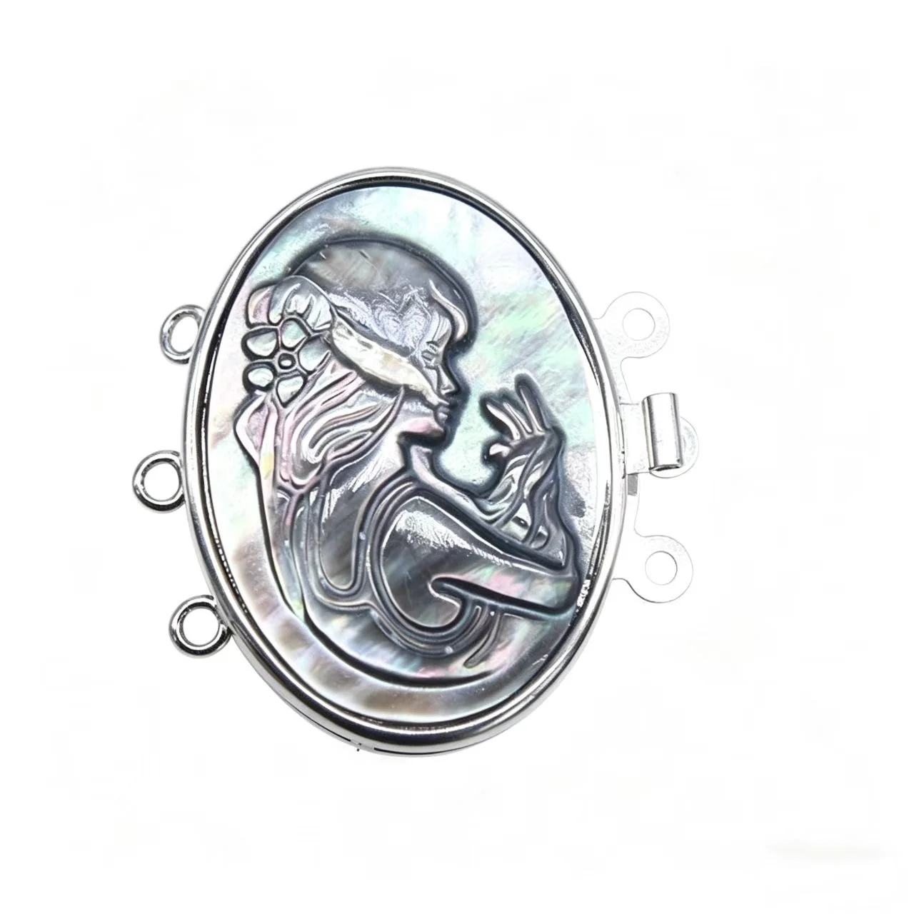 3 Pieces More Strings Sea Shell Carved Cameo Clasp Beaut&Berry Vintage Hooks Jewellery Connector DIY Making Necklace Accessories