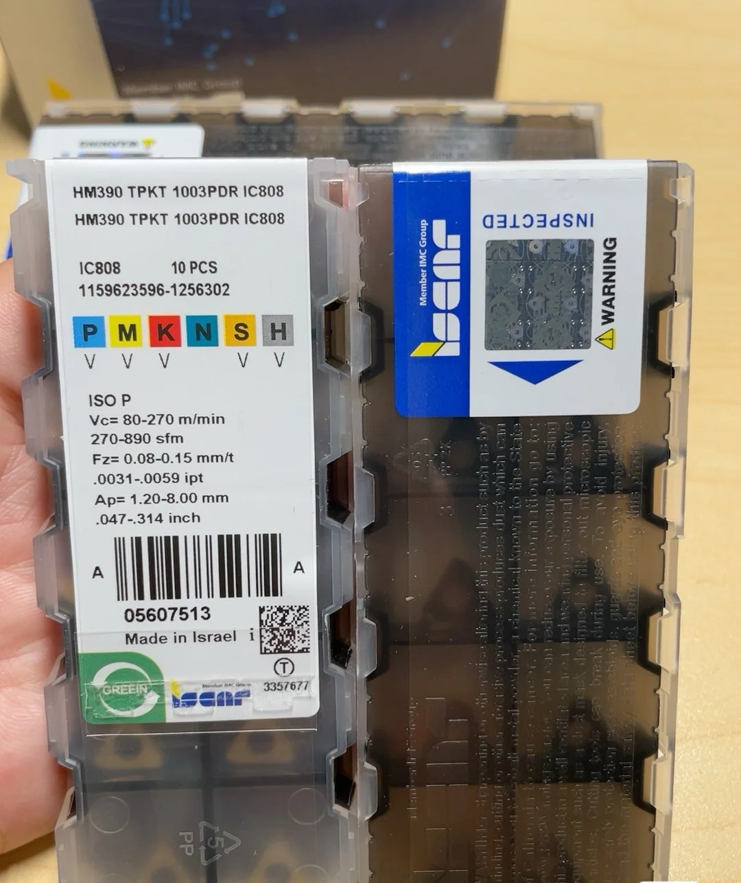 

Hard alloy cutting blades HM390TPKT1003PDR IC808