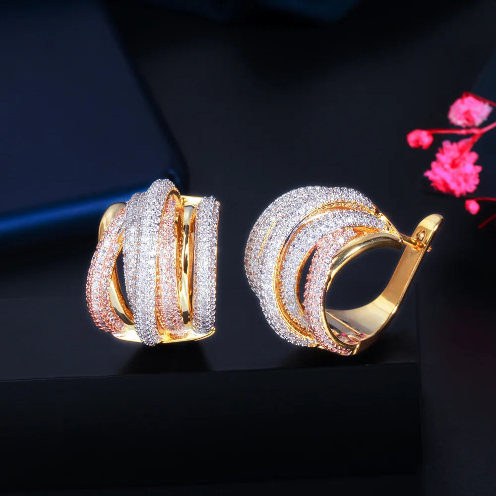 

14K Gold Vluable Cross Lab Diamond Hoop Earring Party Wedding Earrings for Women Men Engagement Jewelry Gift