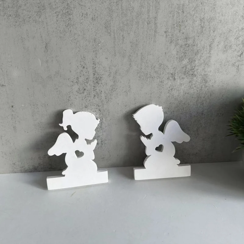 Kneeling Men and Women Angel Plug-in Candlestick Silicone Mold Tea Lamp Candlestick Plaster Mold Mobile Phone Bracket Mold