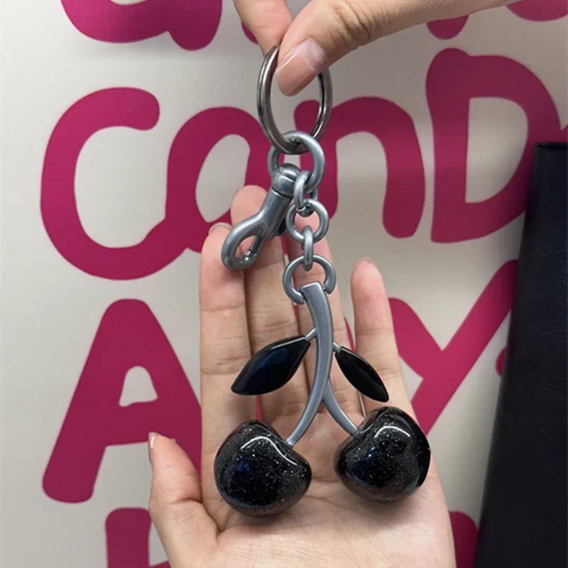 Fashion Cherry Keychain Summer Fruits Cherries Pendant For Coach Handbag Shoulder Bag Women Jewelry Bag Accessories Gift