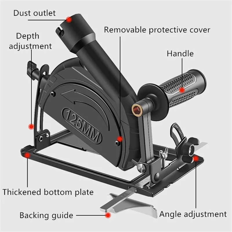 Suporte ajustável Angle Grinder Base de corte Capa Dustproof Suporte Suporte de acessórios de máquina Dropshipping 45 °