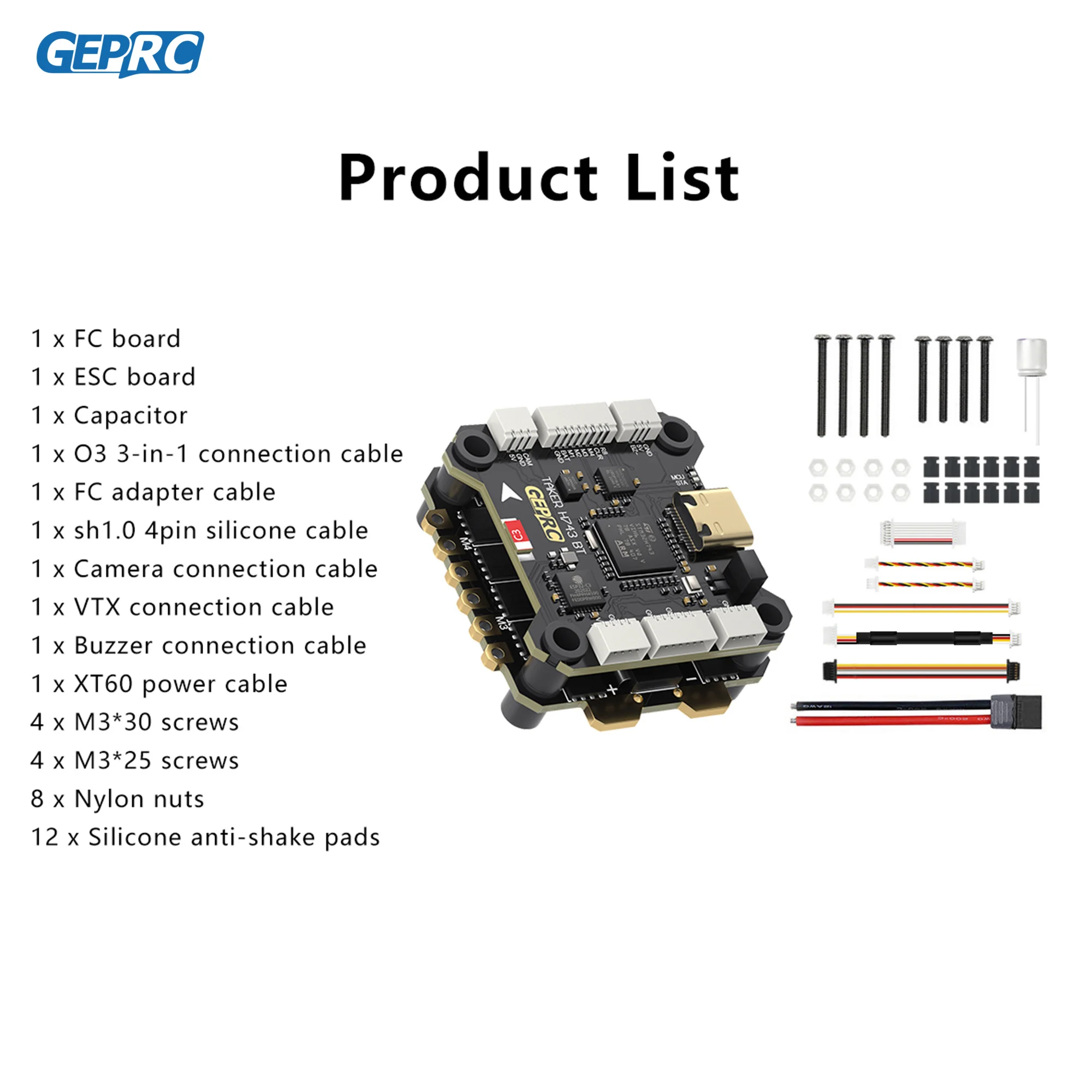 GEPRC TAKER H743 BT وحدة تحكم في الطيران BL32 50A 96K 4IN1 ESC المزدوج الدوران تحليل البيانات سجل الطيران بارومتر لسباق طائرات بدون طيار FPV