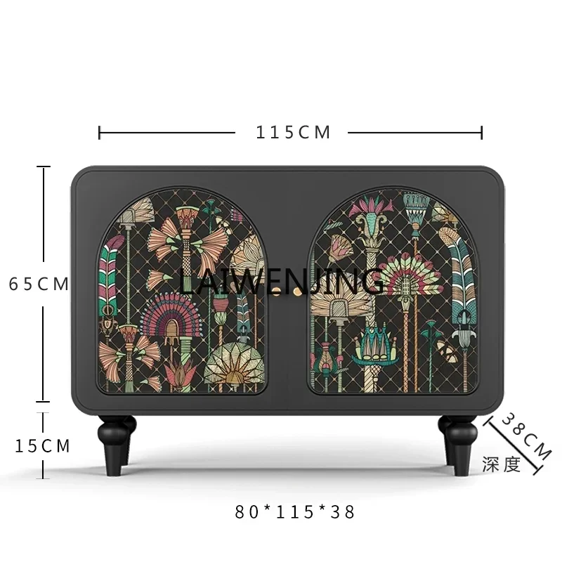 LYN French retro entrance cabinet painted storage aisle against the wall medieval decorative cabinet
