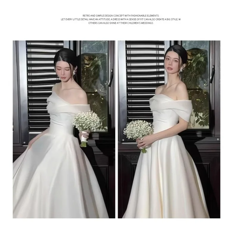 GIYSILE Customized One-shoulder Wedding Dress Simplicity 2025 New Fashion Luxury High-end Party Dress Trailing  Gauze Girl