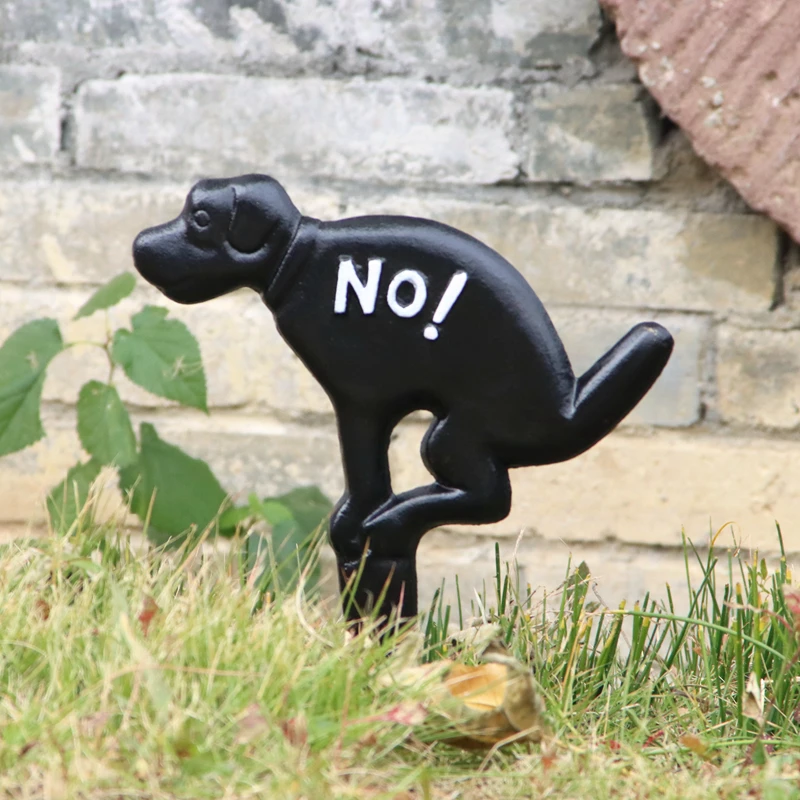 Cast Iron Garden Signboards Outdoor Garden Decorations Cast Iron Art Dog Floor Inserts Prohibited Reminder Signs Animals