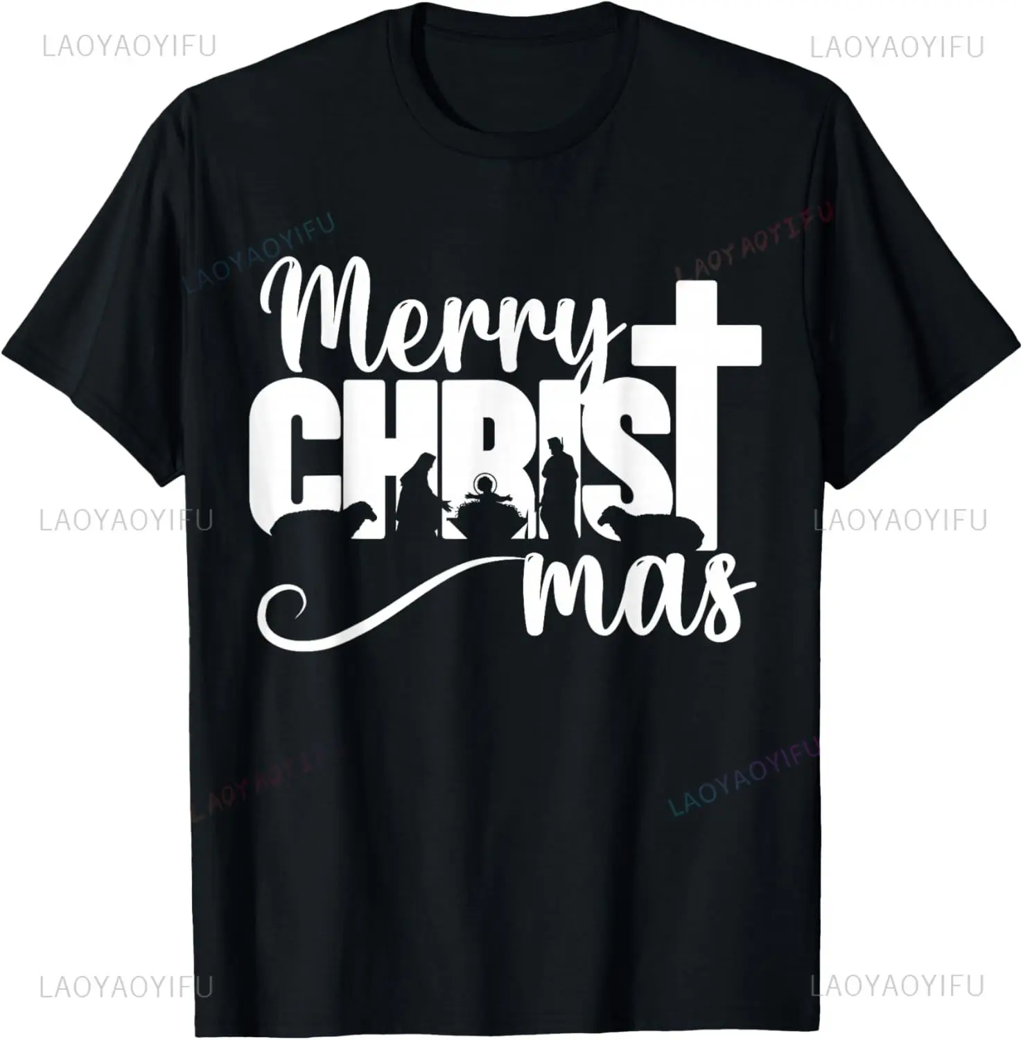Merry Christ Mas Christian Christmas Jesus Christmas Family T-Shirt Personalized Clothing Mens T Shirt Camiseta Hombre