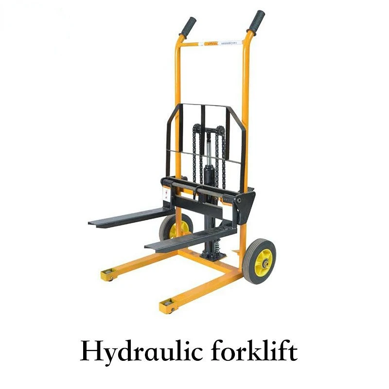 Small forklift hydraulic truck manual forklift mini manual stacker home loading and unloading truck lifting truck 200kg