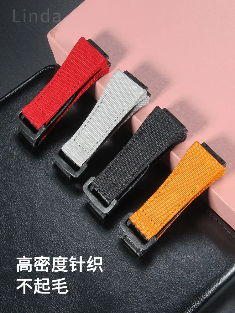Nylon Canvas Watch Band for Richard Mille Rm 50 53 Series Geya Velcro Convenient Watch Strap Accessories 25mm Wristband