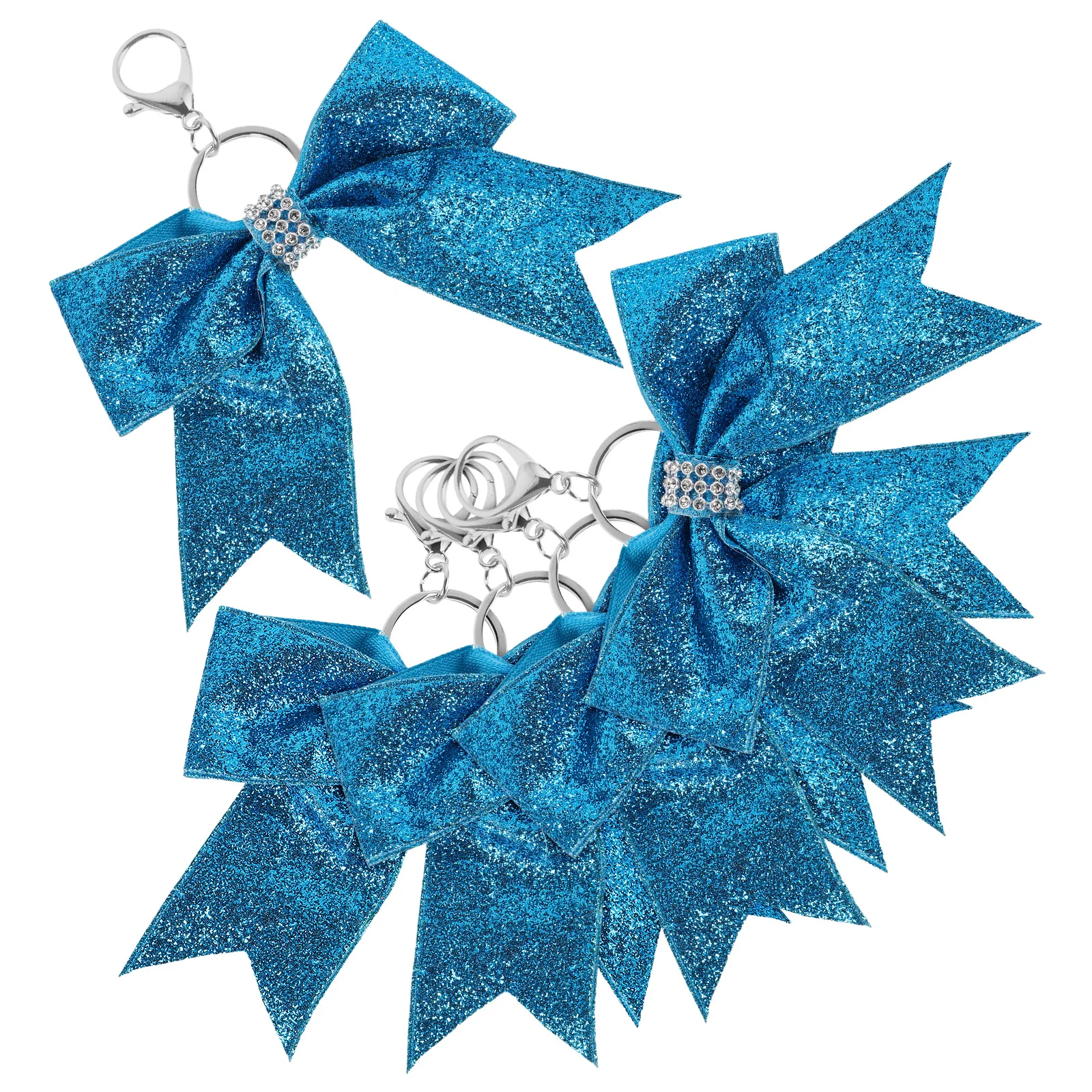

5pcs Bow Charm for Purse Bag Accessories Fashionable Rhinestone Decor Key Ring Women Bow Keychains Travel Party