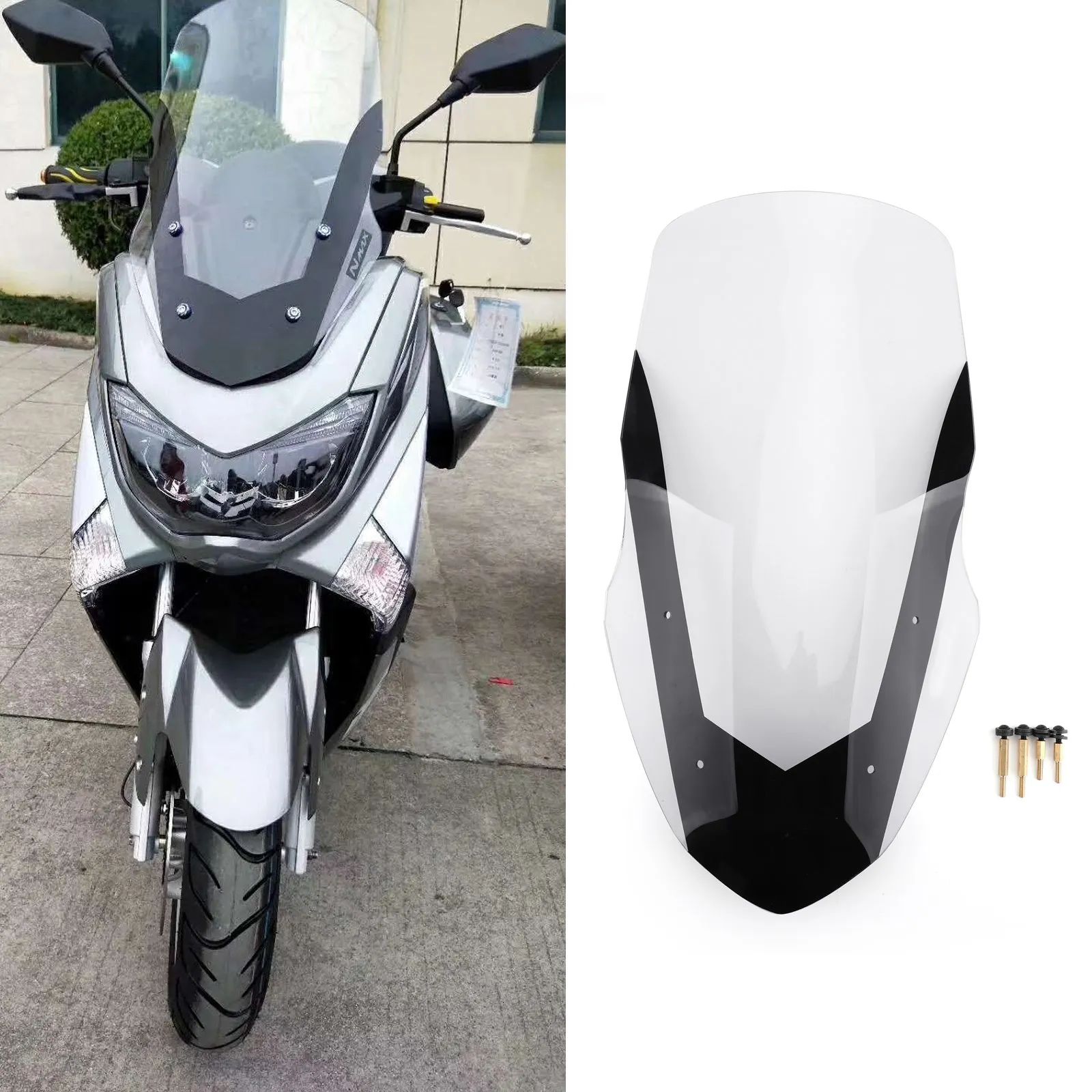 ABS Windscreen Windshield Deflector For Yamaha 2016-2018 NMAX155 N-MAX 155 Clear Smoke