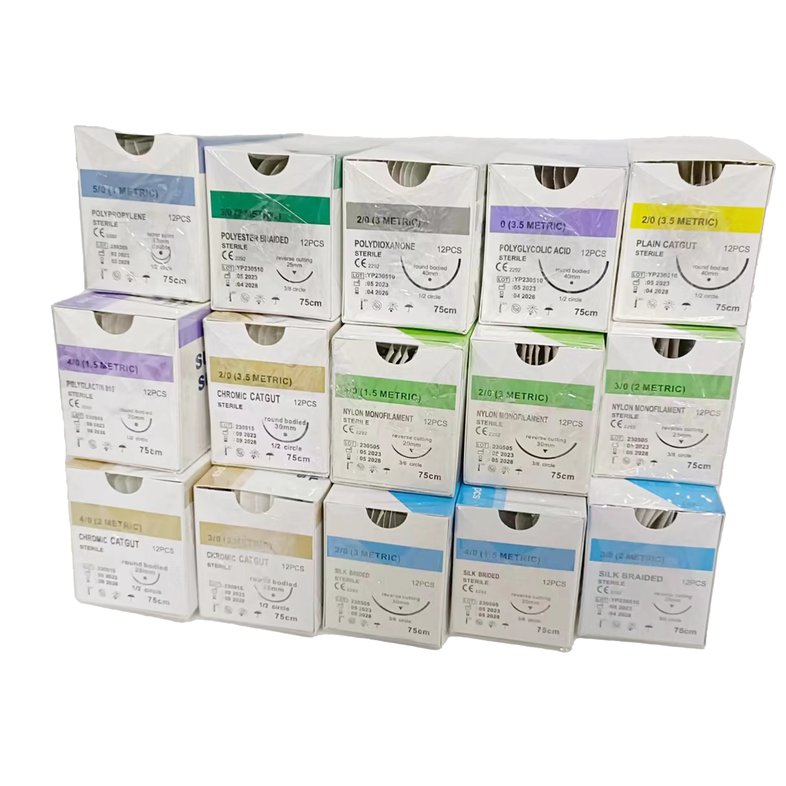Kit de Agulha de Sutura Cirúrgica Fio de Monofilamento de Nylon Médico Prática de Estudante Exercícios de Demonstrações de Ensino de Pele Dentária
