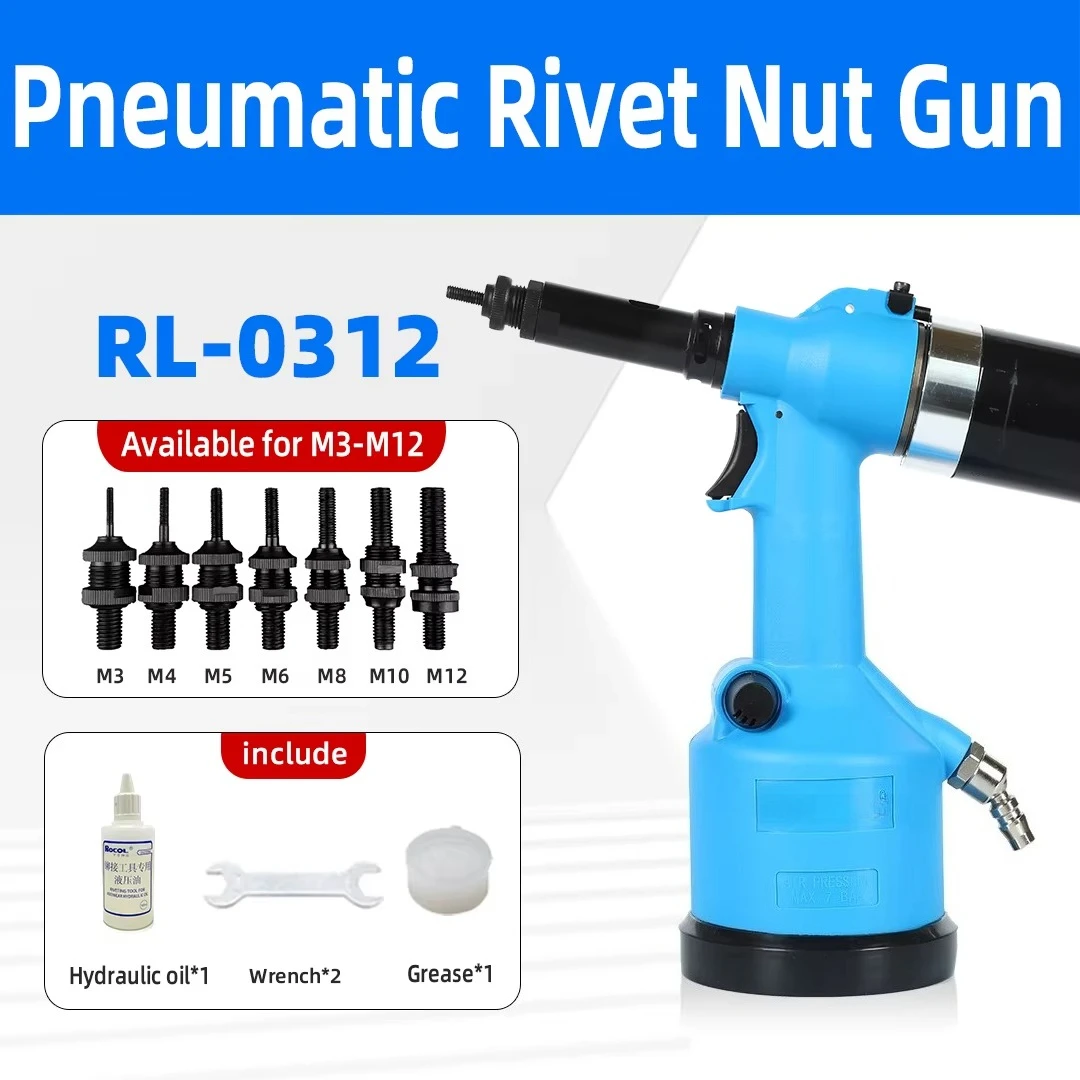 

Pro-312LP LK Rivet Nut Gun for Rivnut M3-M12 Nutsert Gun Rivet Nut Tool Hand Speed Riveting Tool