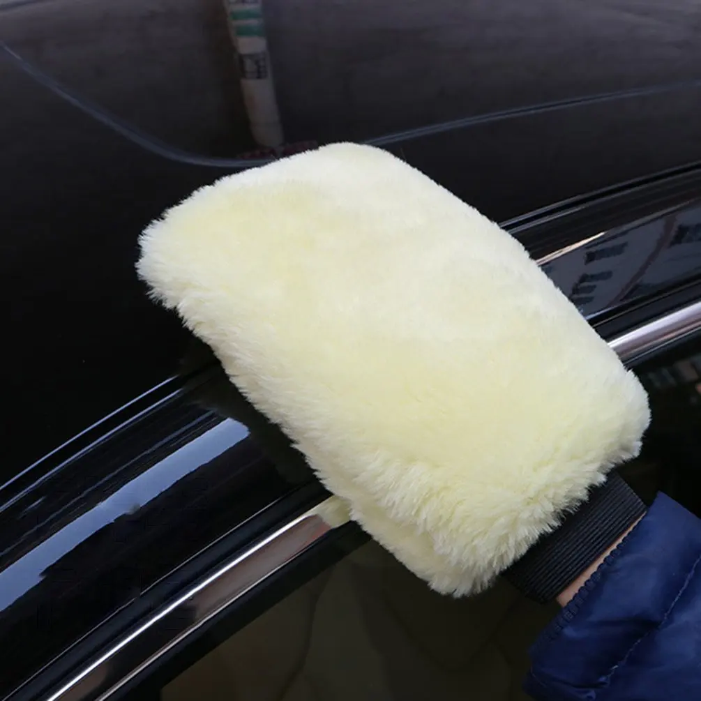 

1PC Car Wash Wool Gloves Wool Velvet Waxing Thick Double-Sided Gloves Car Cleaning Tools Cleaning Supplies