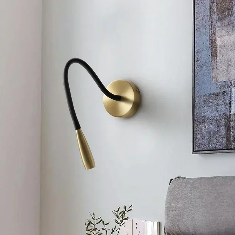 

Modern Style Bronze Wall Lamp Adjustable Arm Decor Light Bedroom Lamp Study Led Bedside Reading Light Wall Mirror Ligh