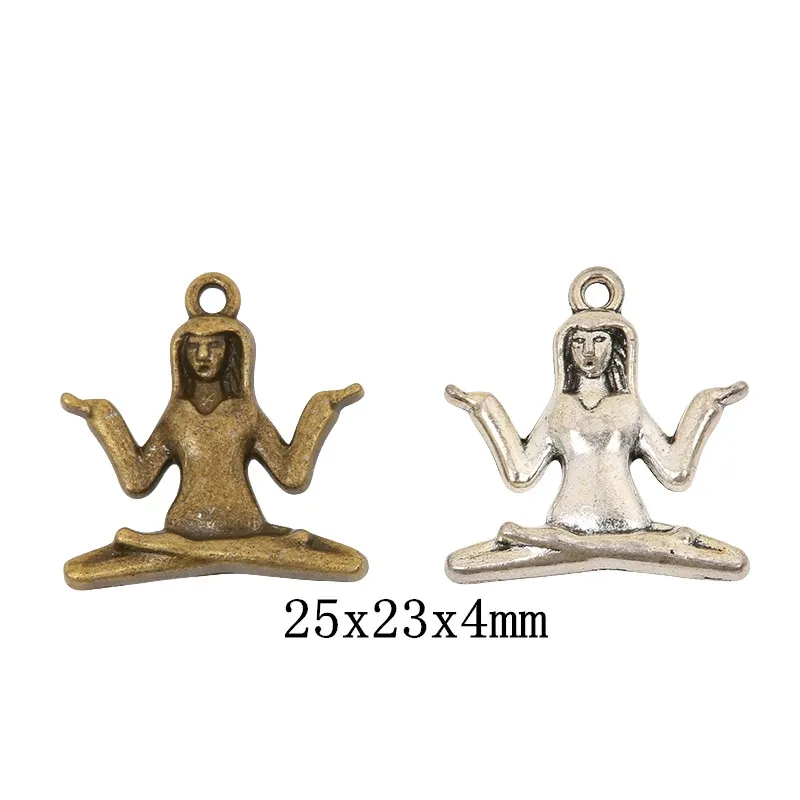 

20pieces (yoga) vintage zinc alloy charm metal pendant DIY jewelry discovery making accessories 1303