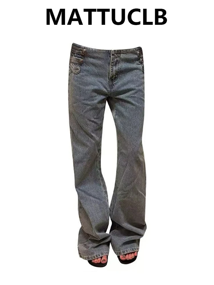 Autumn Winter Women's Low Rise Jeans Denim Pants Harajuku Goblin Core Y2k Abi Punk Long Trousers High Street American Retro New