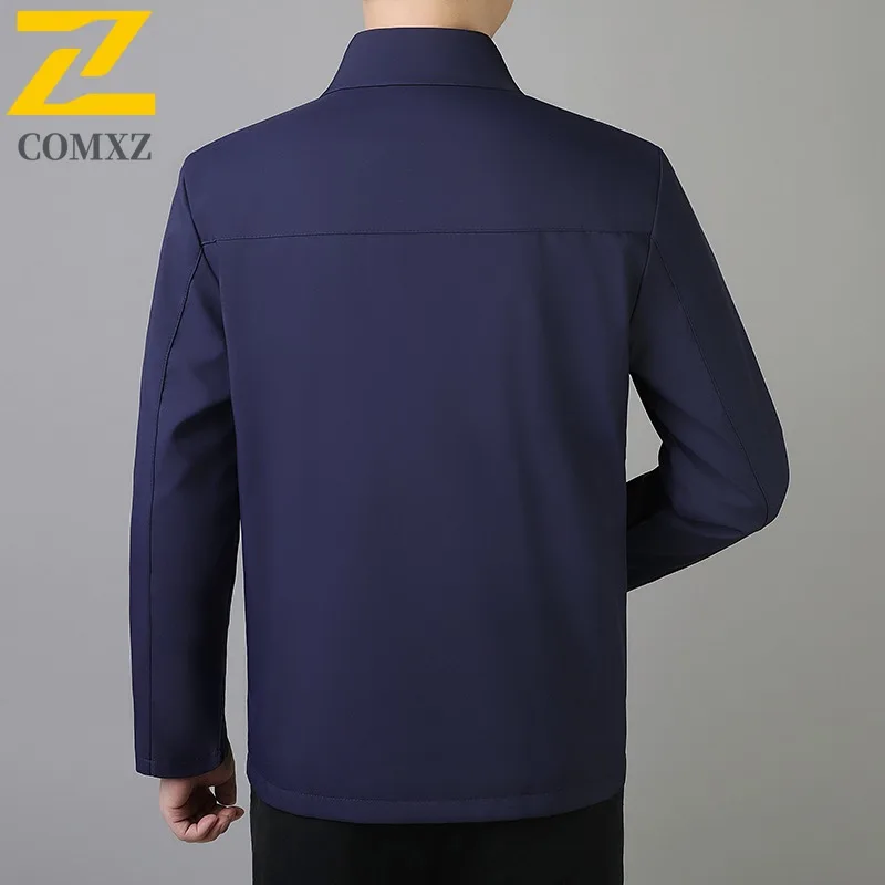 سترة رجالي COMXZ Premium 2025 مريحة للمشي لمسافات طويلة والسفر سترة مقاومة للبرد كلاسيكية بلون سادة مقاومة للرياح ملابس شتوية