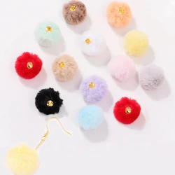 20pcs Plush Fluffy Fur Ball Beads Earring Charms Pompom Beads Pendant for DIY Necklace Bracelet Pendant Jewelry Making Supplies