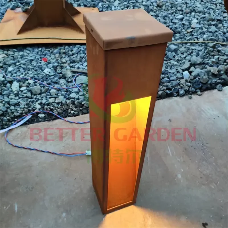 Waterproof Outdoor Professional Corten Steel Rust Light Box