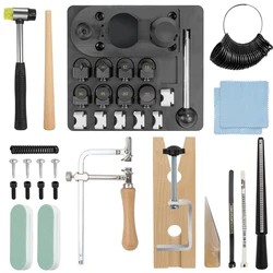 Multi-Function Ring Bender Tool Kit for Jewelry Making with Nylon Dies Ring Measuring Set Earring Bender Machine for Spoon Rings