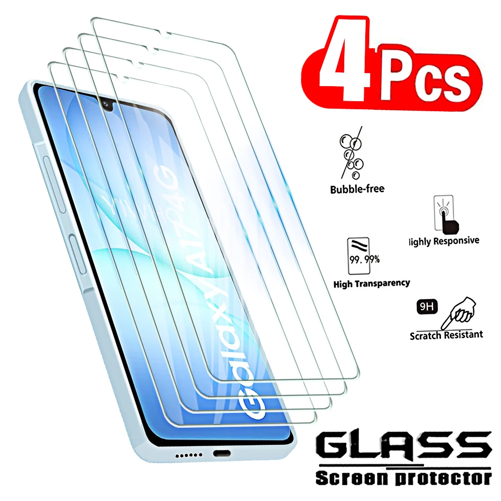 4 Stück gehärtetes Glas für Samsung Galaxy A17 4G 5G A07 4G Displayschutzfolien Schutzglas vorne HD A 17 07 17a 07A Abdeckfolie