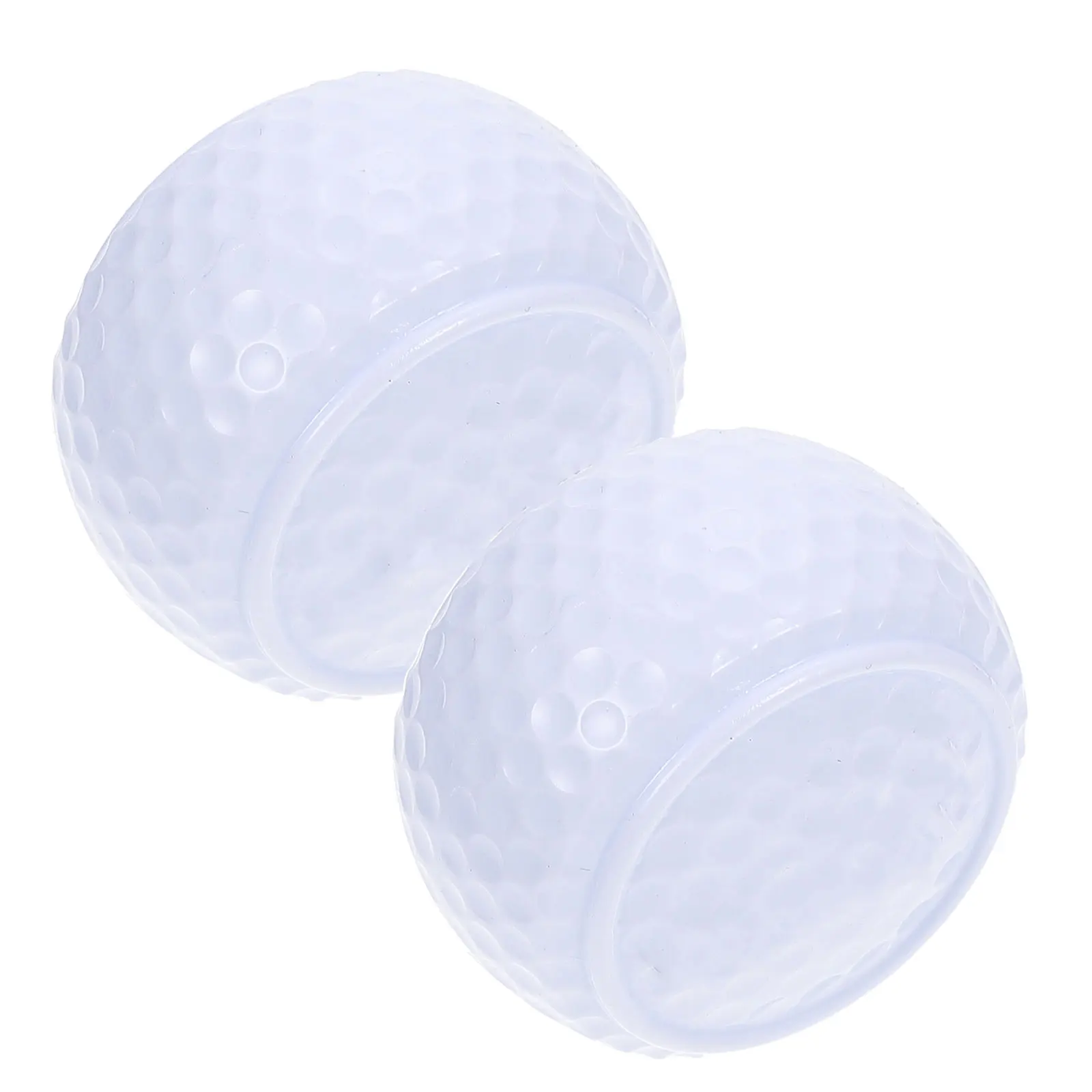 

2 Pcs Practice Golf Flat Balls for Putting Auxiliary Tool White Training