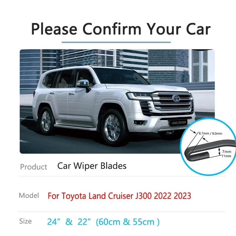 

2x for Toyota Land Cruiser J300 2022 2023 Car Front Wipers Blades Replacement Parts Windshield Windscreen Windows Washers Cutter