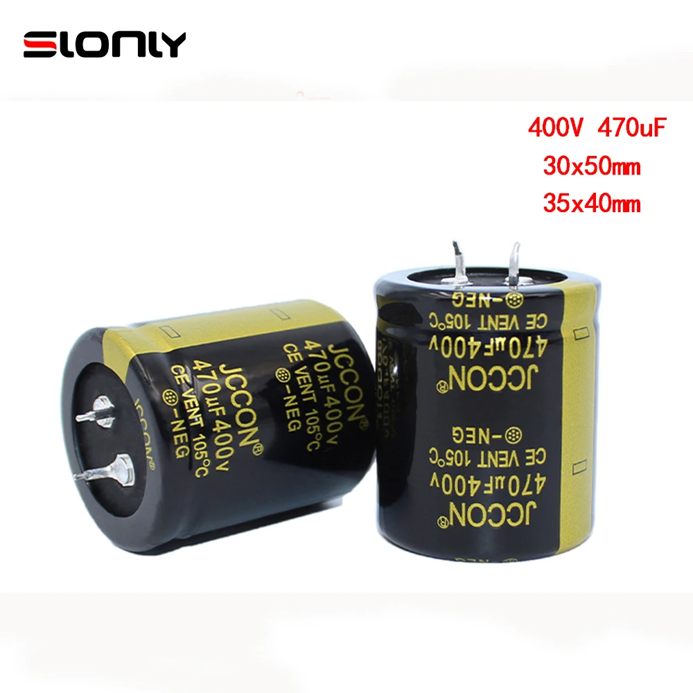 2pcs 30x50mm 35x40mm 400V 470uF 400V 105° JCCON Horn Capacitors Pitch 10mm for Inverter Welding Machine amplifier board