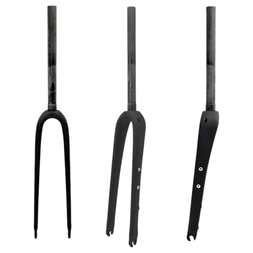 Vollcarbon-Gravelgabel, gerader, konischer Gabelschaft, ohne Logo, Flat-Mount-Scheibenbremse, Schnellspanner, halbinterner Zugführung für Fahrräder
