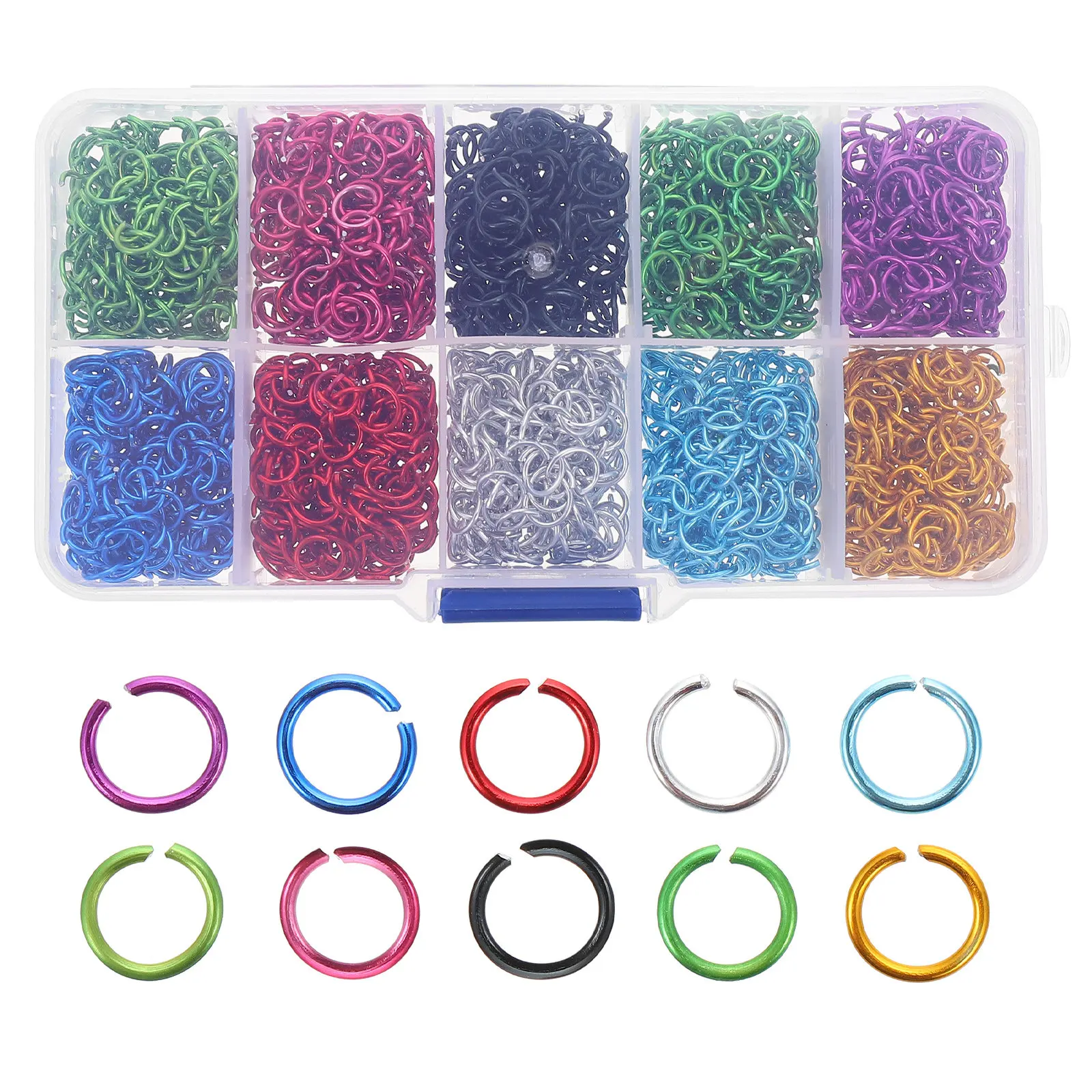 

250Pcs Premium Aluminum Open Jump Rings Jewelry Making Findings Bracelet Connecting Rings DIY Craft Jump Ring Set for Necklace