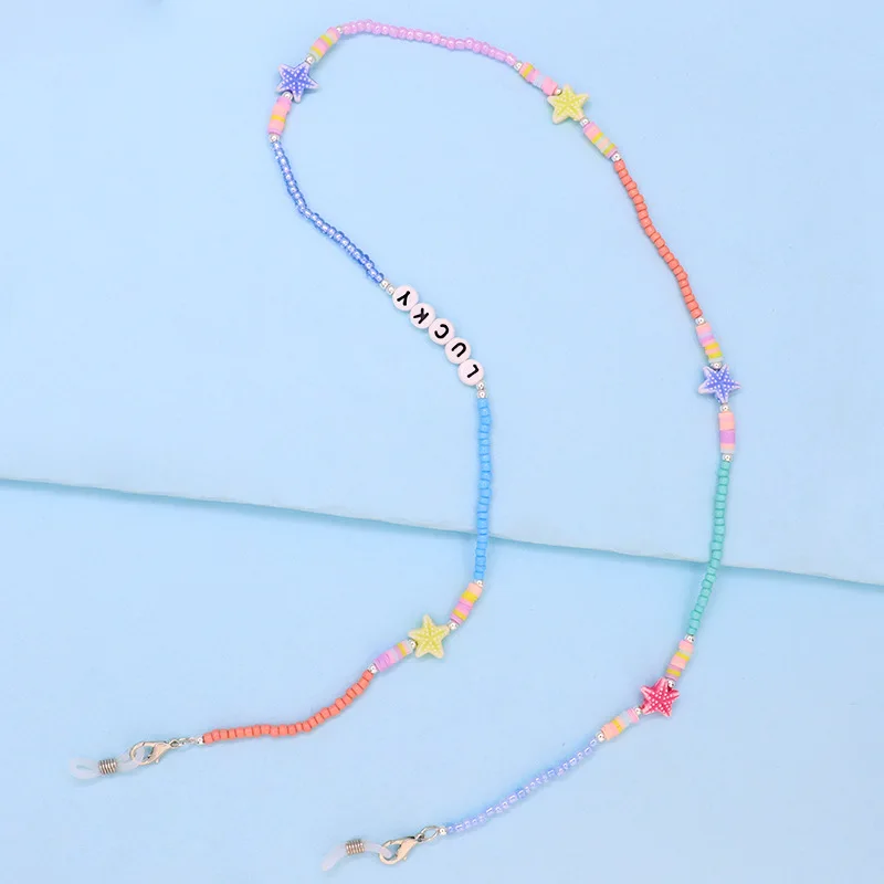 Acrylic Candy Color Beaded Glasses Chain Neck Strap Jewelry for Women Love Sunglasses Mask Holder Lanyard Glasses Accessories