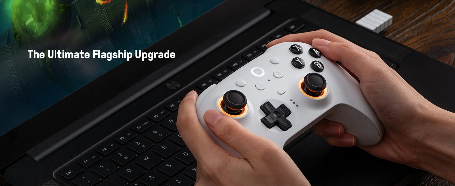 8BitDo Ultimate 2 Bluetooth-Controller, kabelloses Gamepad mit TMR-Joystick, Hall-Effekt-Trigger für Nintendo Switch, PC, Windows – Detail 15