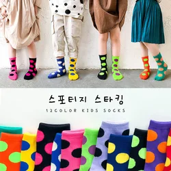 Kids Toddler Candy Colors Dots Socks For Boys GirlsSocks Thicken Children Student Socks