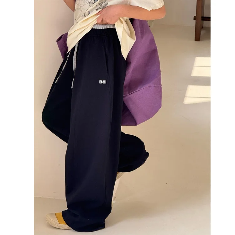 love-wood-children's-clothing-spring-2026-ex-kids'-casual-sports-pants-mid-term-elastic-cuffs-breathable-cotton-blend