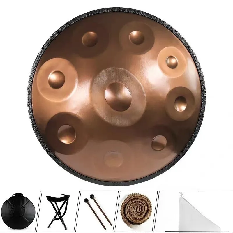 22 Inch Stainless Steel Handpan 440 HZ Professional Yoga Handpan with Bag and Stand Adult HandPans Professional Instrument