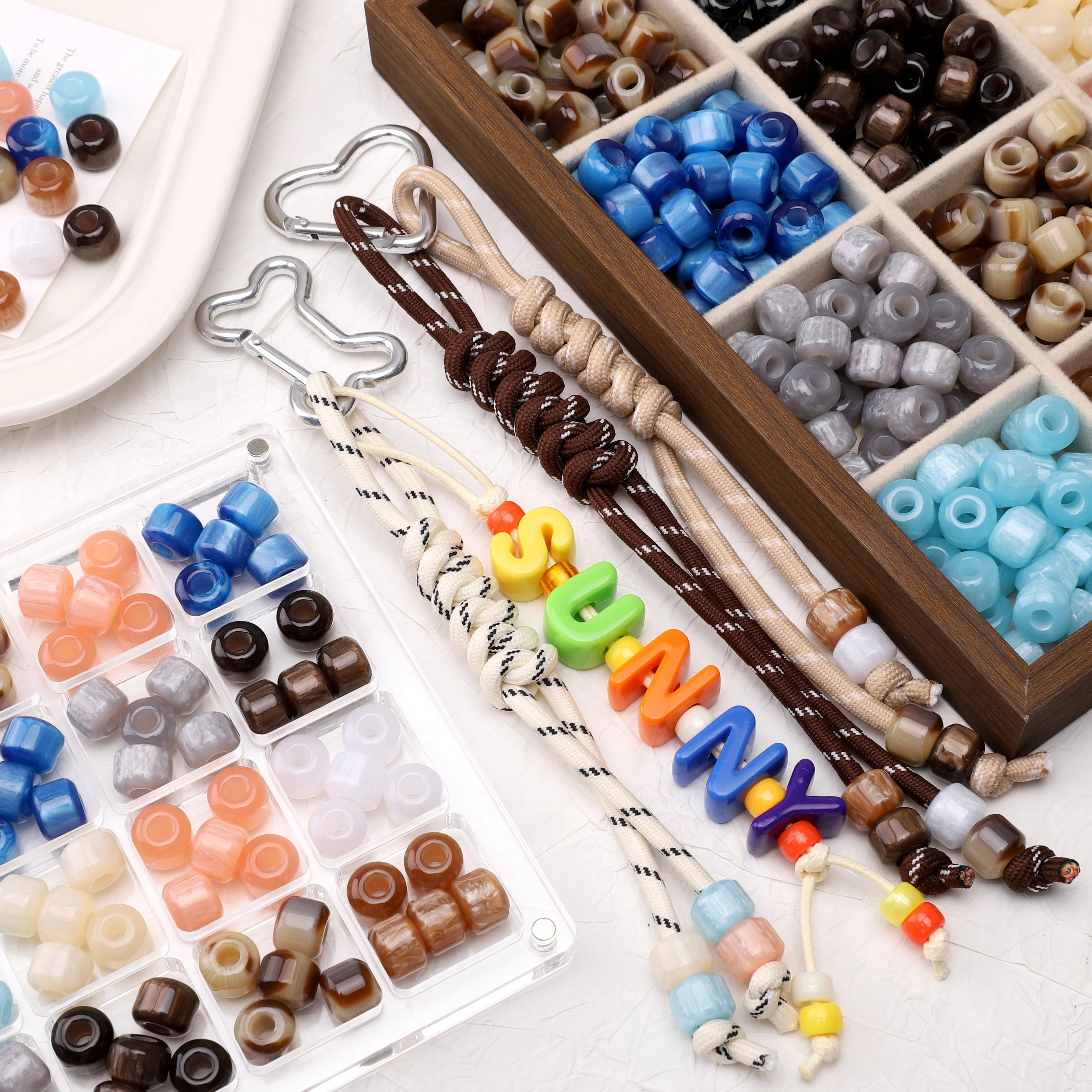 

5Pcs/bag 12x10mm Big Hole Resin Beads Loose Spacer Beads For Making Bracelets Necklace Key Chain DIY Jewelry Accessories