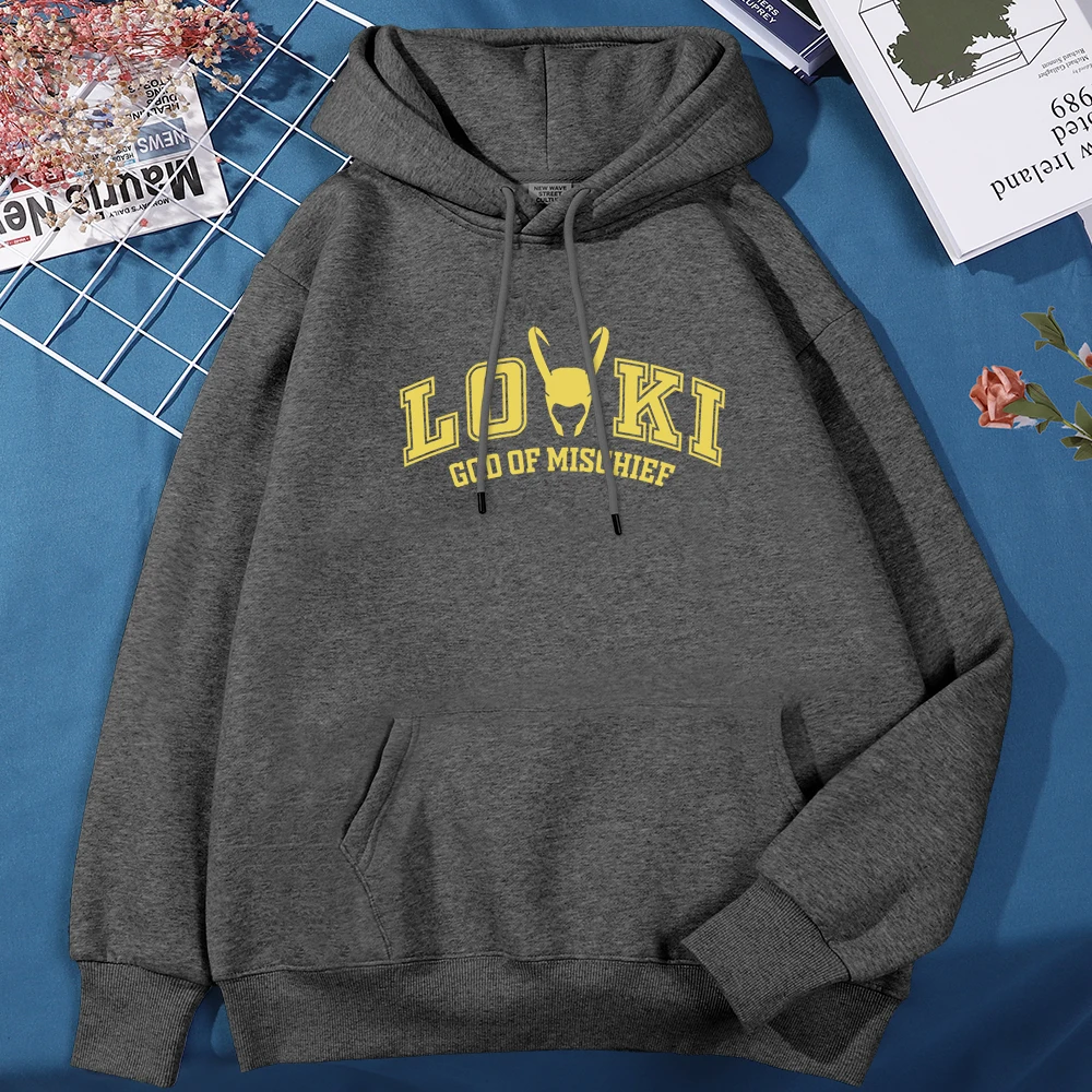 Loki God Of Mischief Print Man Hoodie Trend Shoulder Drop Sweatshirt Autumn Creativity Pullover Street Full Sleeve Sportswear