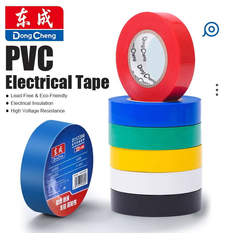 Color Electrical Tape - PVC Wear-Resistant Flame Retardant Lead-Free Insulating Waterproof 6/14/18M Length for Electrician