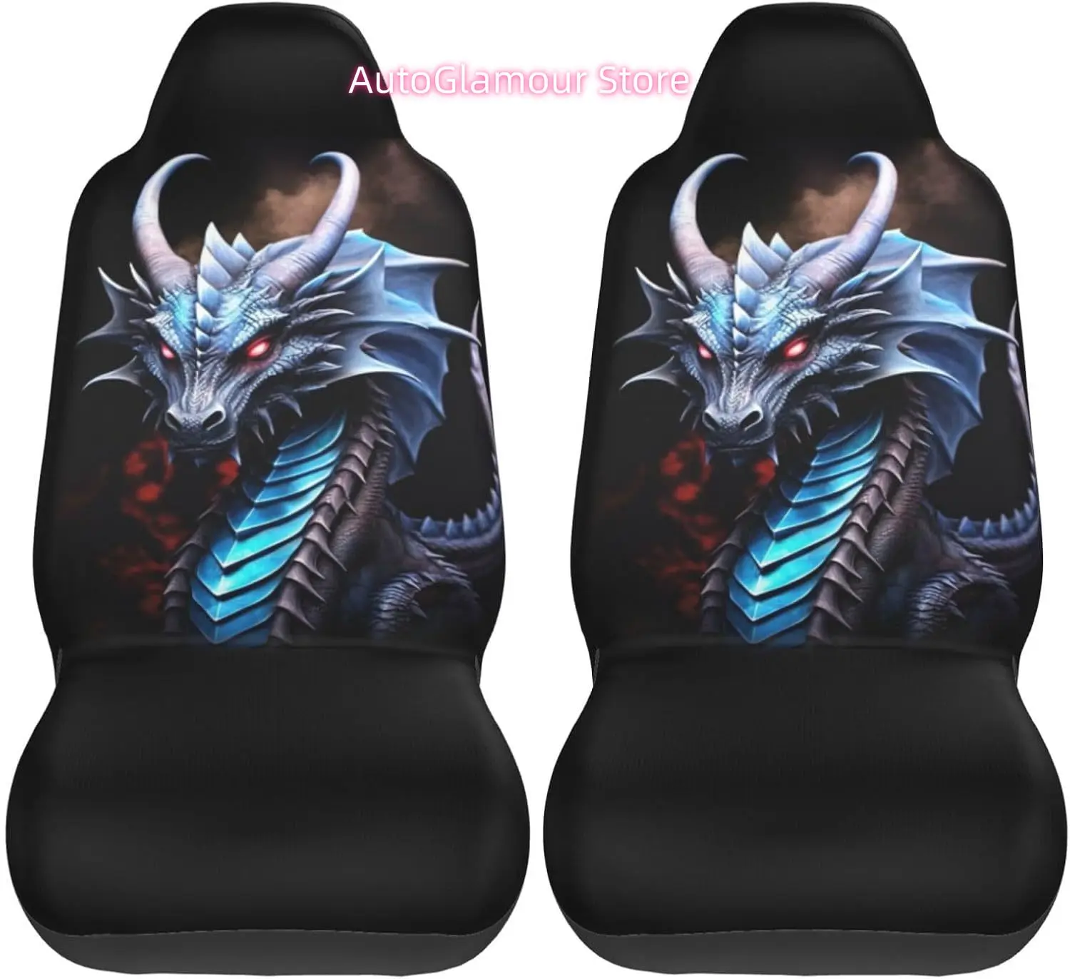 Cool Devil Dragon Car Seat Covers 2 Pcs Set Vehicle Front Seats Protector Auto Interior Accessories Protetors Car Mat Covers Uni