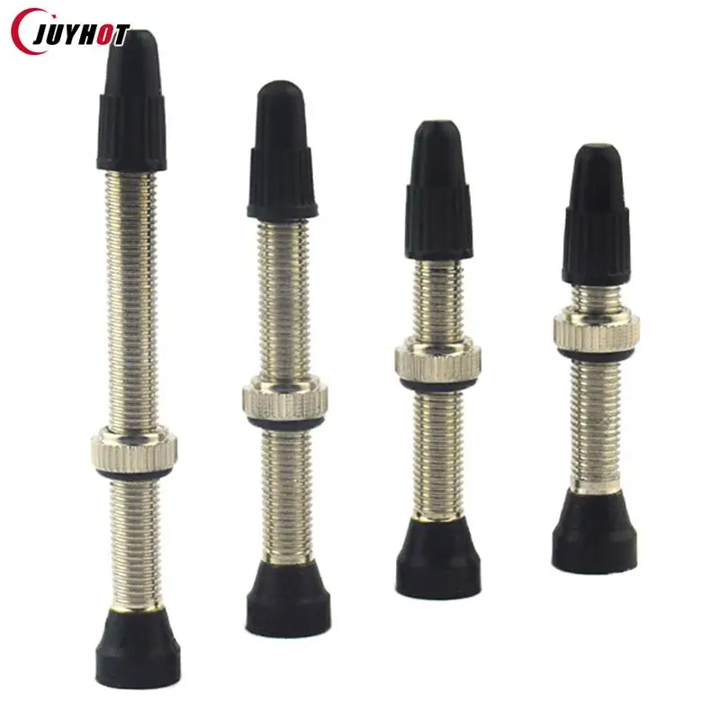 2PCS 34/40/48/60MM Brass Stem Bicycle Tubeless Tire Valve Road Bike Nipple Universal Valve Cap For Most MTB And ROAD BIKE Rims