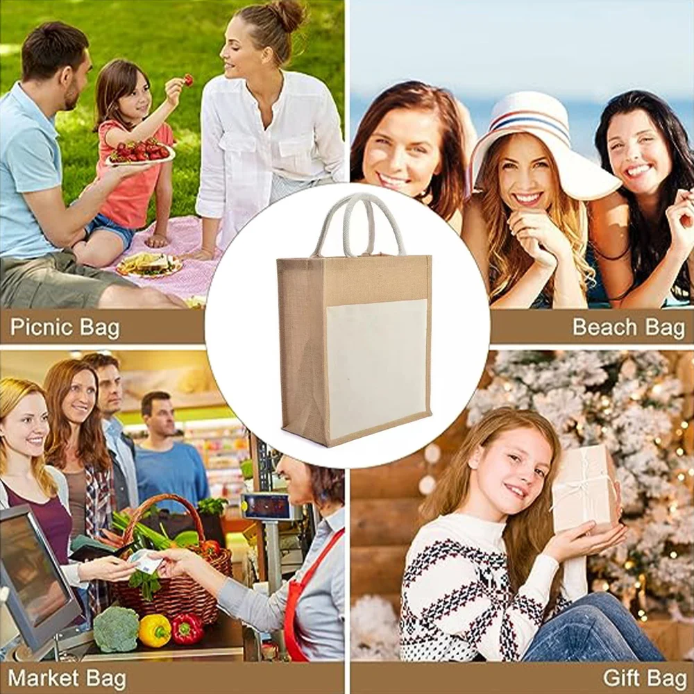 حقيبة تسوق نسائية ذات سعة كبيرة، حقيبة يد محمولة على شكل حرف زهرة ذهبية أنيقة للشاطئ في الهواء الطلق لتخزين البقالة #4