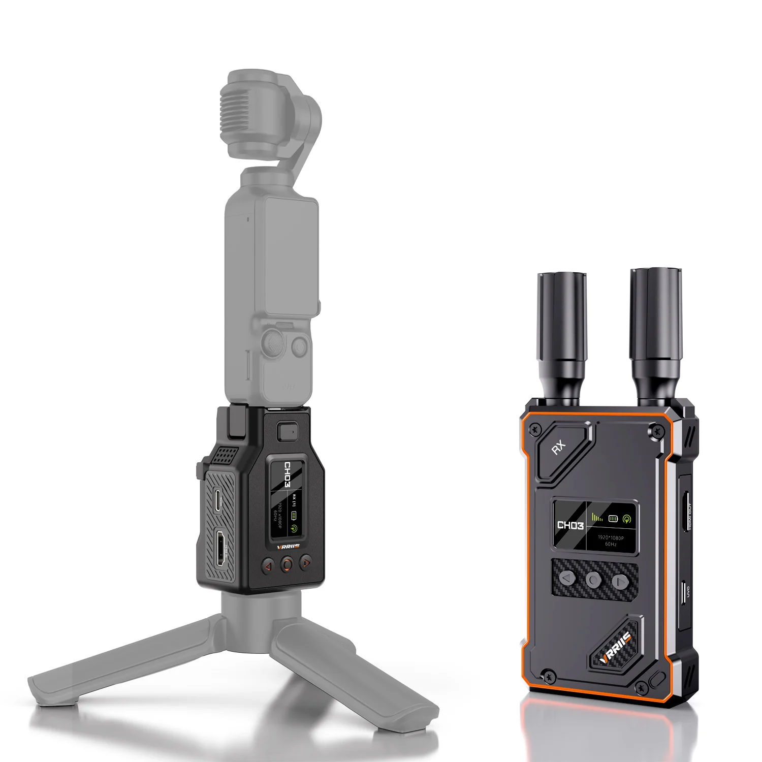 Wireless HDMI Transmitter and Receiver 1080P Wireless Extender Kit Video Transceiver 500M Support UVC for DJI Pocket3 to Monitor