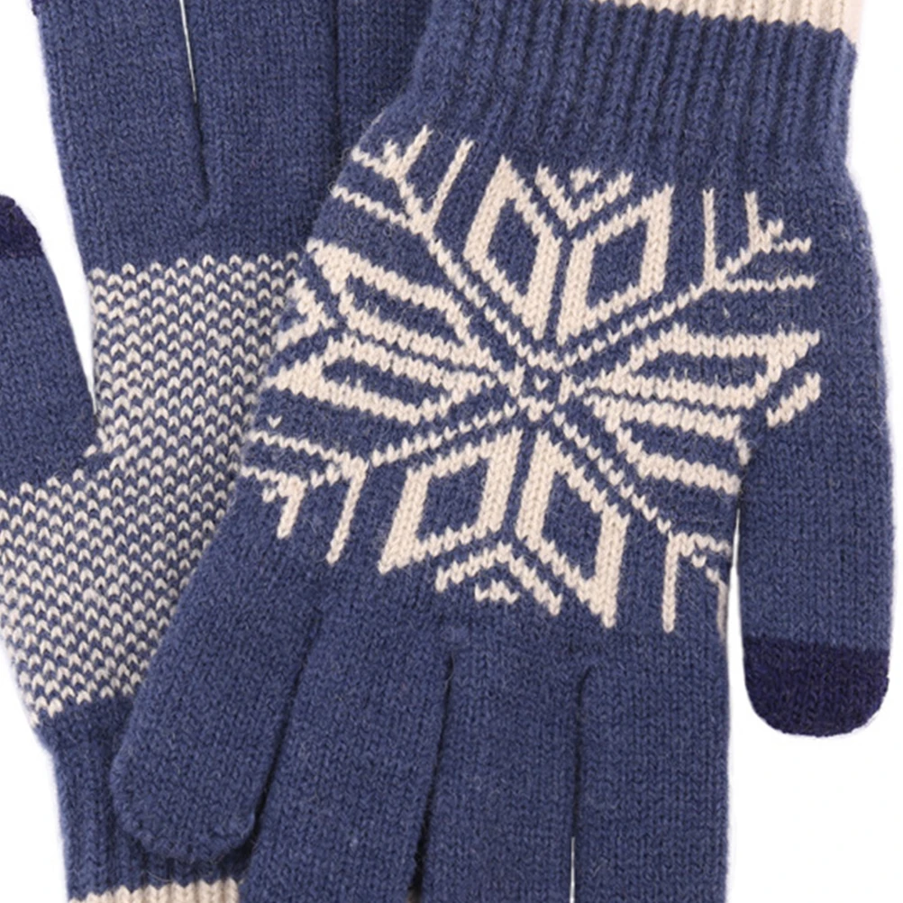 

Warm Gloves Black Winter Thicken Mitten Full Finger Printed Touch Screen Cycling Gloves Men Outdoor Sports Accessories