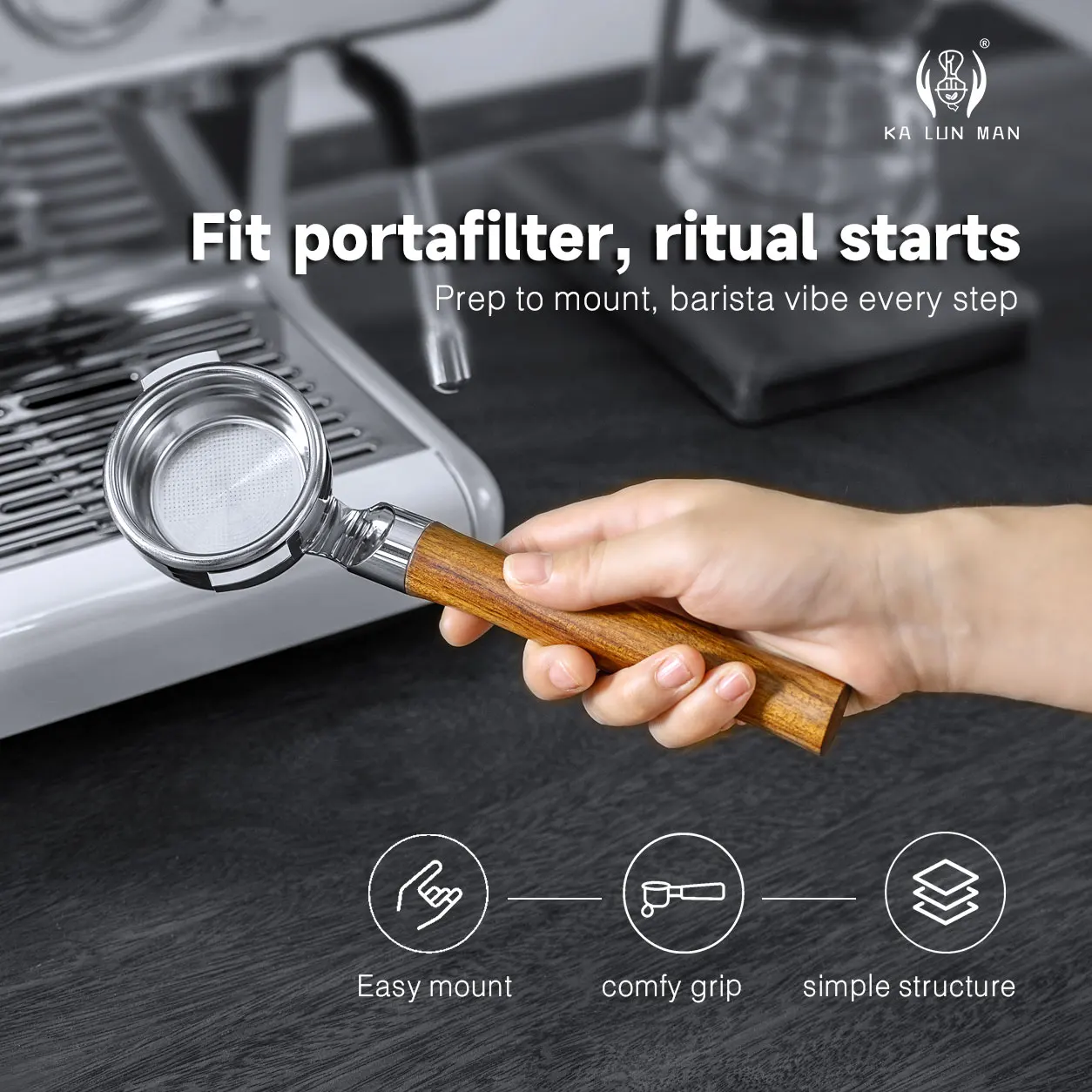58mm 2‑Lugs Bottomless Portafilter, Flat Base No Tamping Stand Needed, Naked Visual Extraction for Bezzera/Astoria  Machine