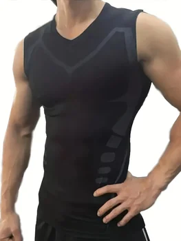 Sports vest men's summer ice silk quick drying thin fit fitness new running training tight top sleeveless 2