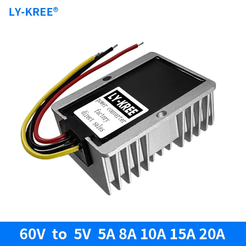 LY-KREE  60V to 5V Step-down Converter  Vehicle Mounted Transformer  20-72V Voltage Stabilizing 5V Voltage Reducing Module