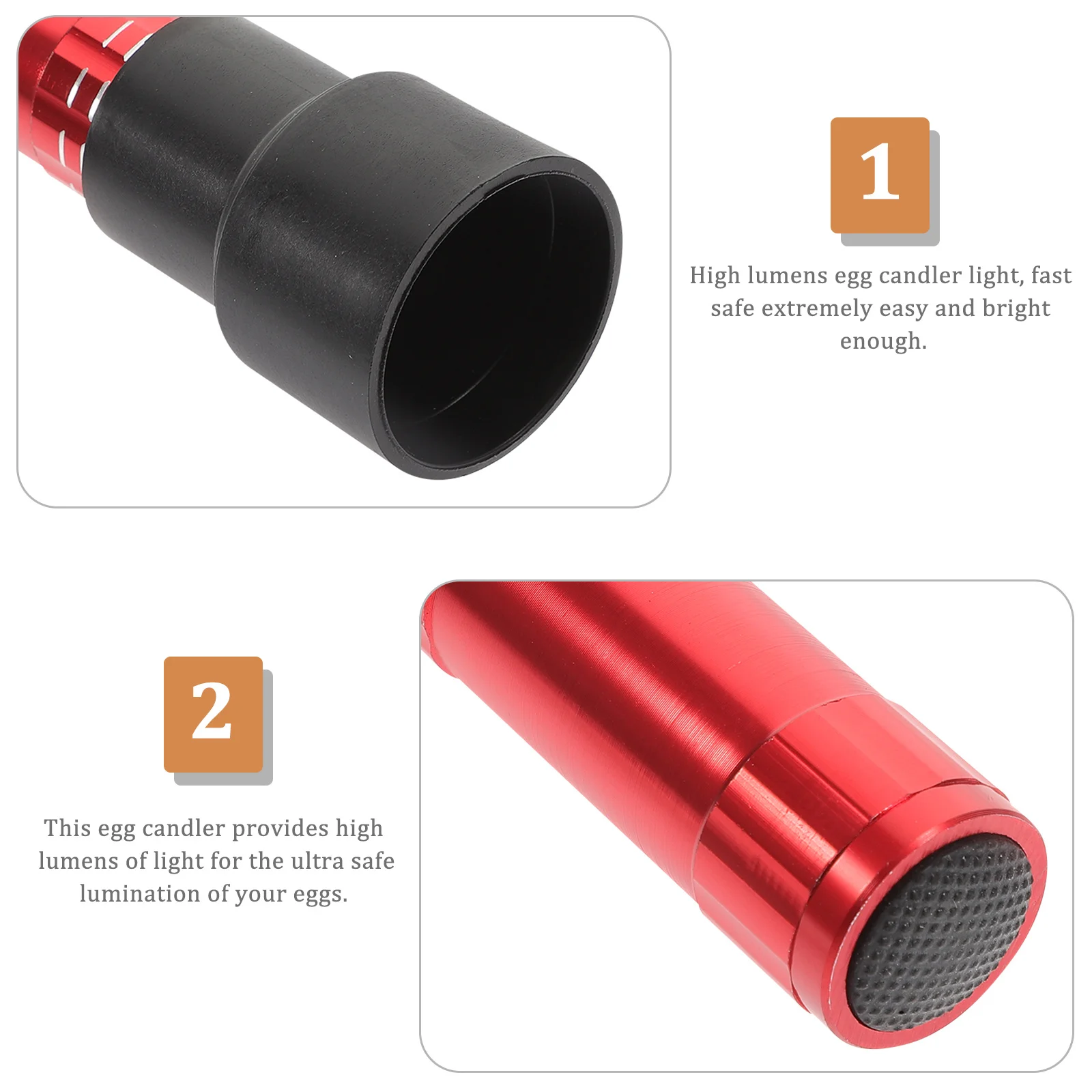 Vela de huevos de Color rojo, luz brillante de altos lúmenes para equipo de incubación de aves de corral, herramienta de incubación en frío, lámpara de vela de huevos, 1 Uds.