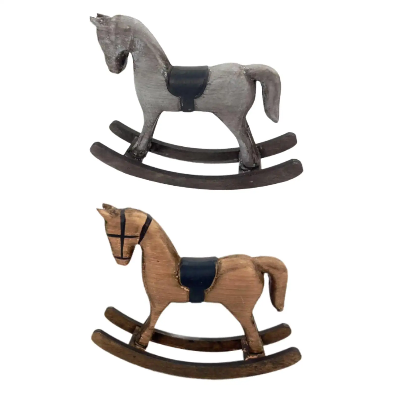 Figurina di cavallo a dondolo, ornamento da tavolo per centrotavola da tavolo per camera da letto