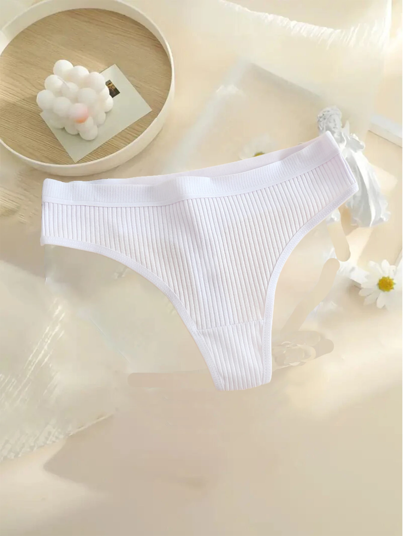 6pcs women cotton underwear Comfortable and breathable G-string Low Rise Soild Colours Underpants